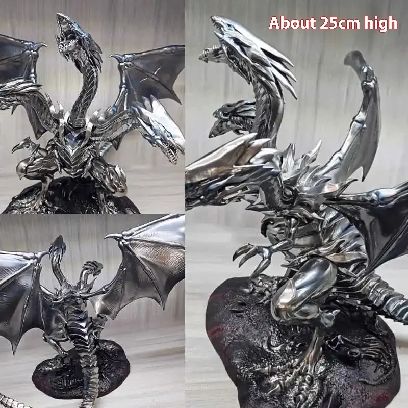 25cm  Yu-Gi-Oh Figure Blue-Eyes White Dragon Figures With Light Pvc Statue Model High Quality Anime Peripheral Decor Figurine