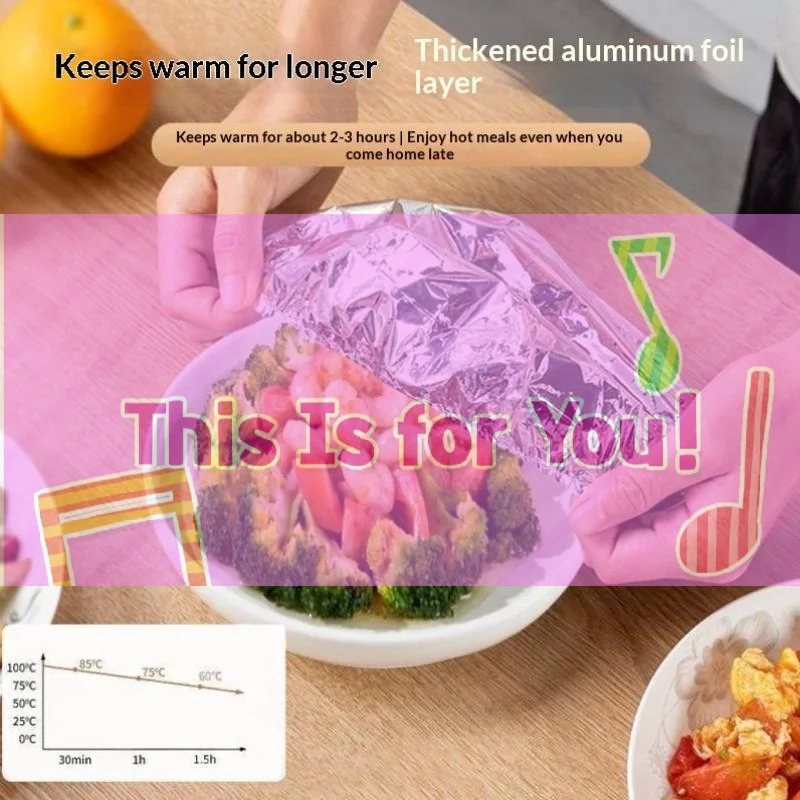 20/30/40Pcs Aluminum Foil Insulation Covers Keep Food Warm Fresh Repeatable Kitchen Food Covers Bowls Plates Adjustable Cling