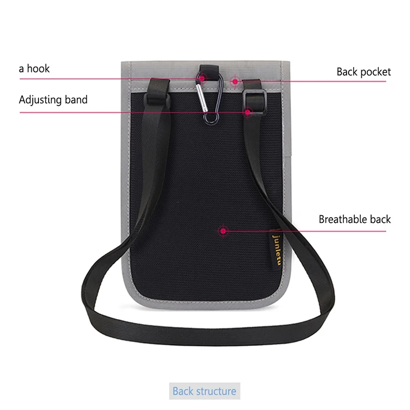 RFID Blocking Card Holder Travel Multifunctional Neck Wallet Ticket Coin Purse Protective Cover Passport Anti-Theft Document Bag