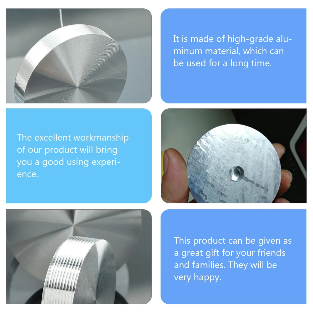 6Pcs High-Grade Aluminum Alloy Round Disc Glass Table Adapter Silver Disks For Coffee Dining Desks