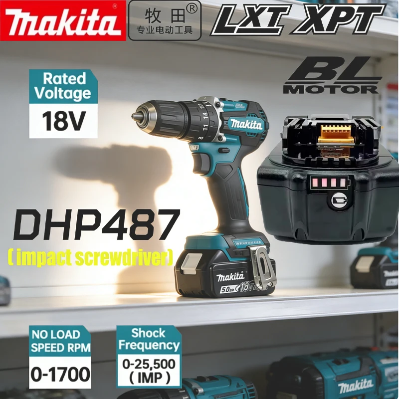 

18V 6.0Ah Lithium Battery BL1860 BL1860B BL1850 Makita DHP487 Screwdriver Cordless Percussion Drill 18V