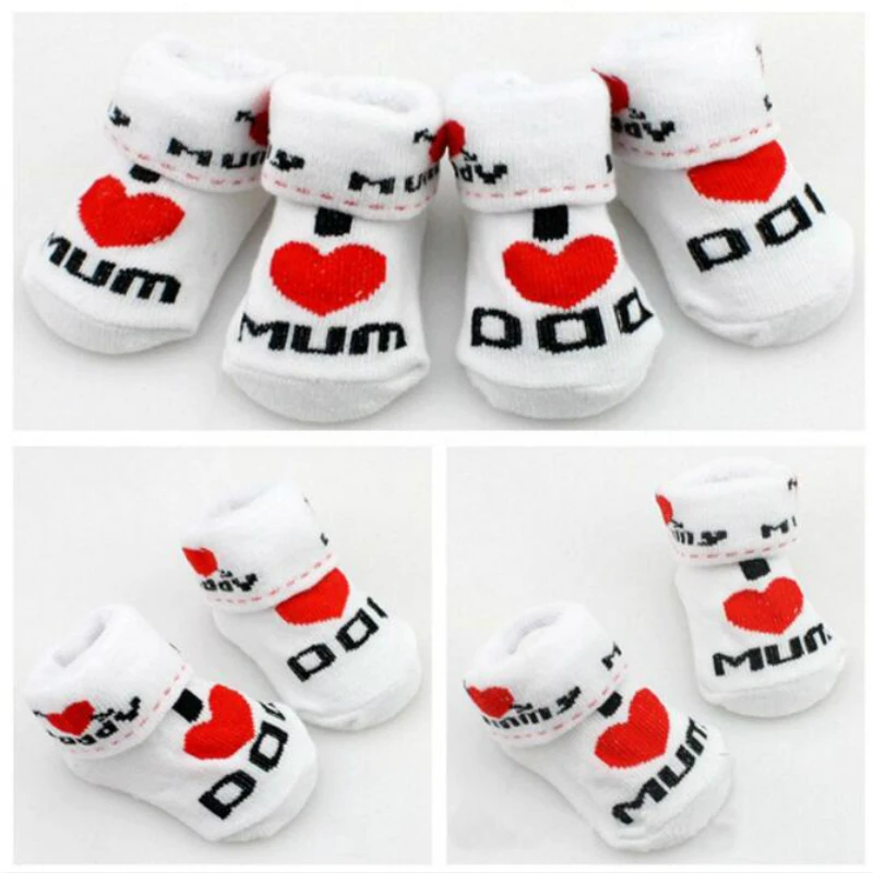 

Baby Stitch Cotton Girls Boys Love Dad Mum Newborn Kids Socks Mini Cute Toddler Home Floor Bedding White Cheap Clothes Stuff