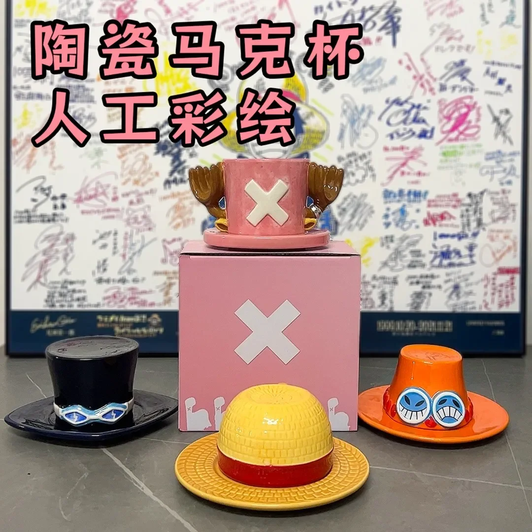Hoge Kwaliteit Cartoon Een Stuk Luffy Strohoed Kom Water Cup Decoratie Anime Leuke Ramen Kom Keramisch Servies Vakantie Geschenken