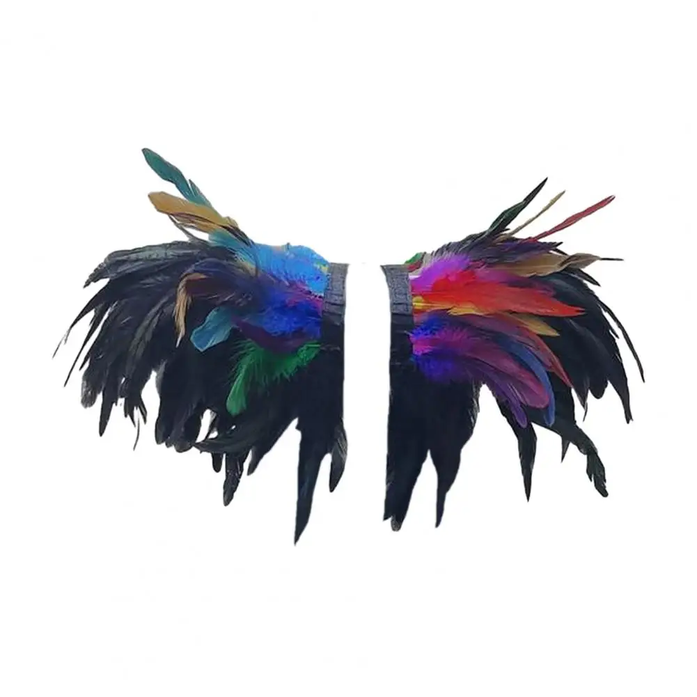 Faux Feather Shawl Faux Feather Wrap Cosplay Feather Shrug Shawl Cape Set for Halloween Party Stage Performance Adjustable Band