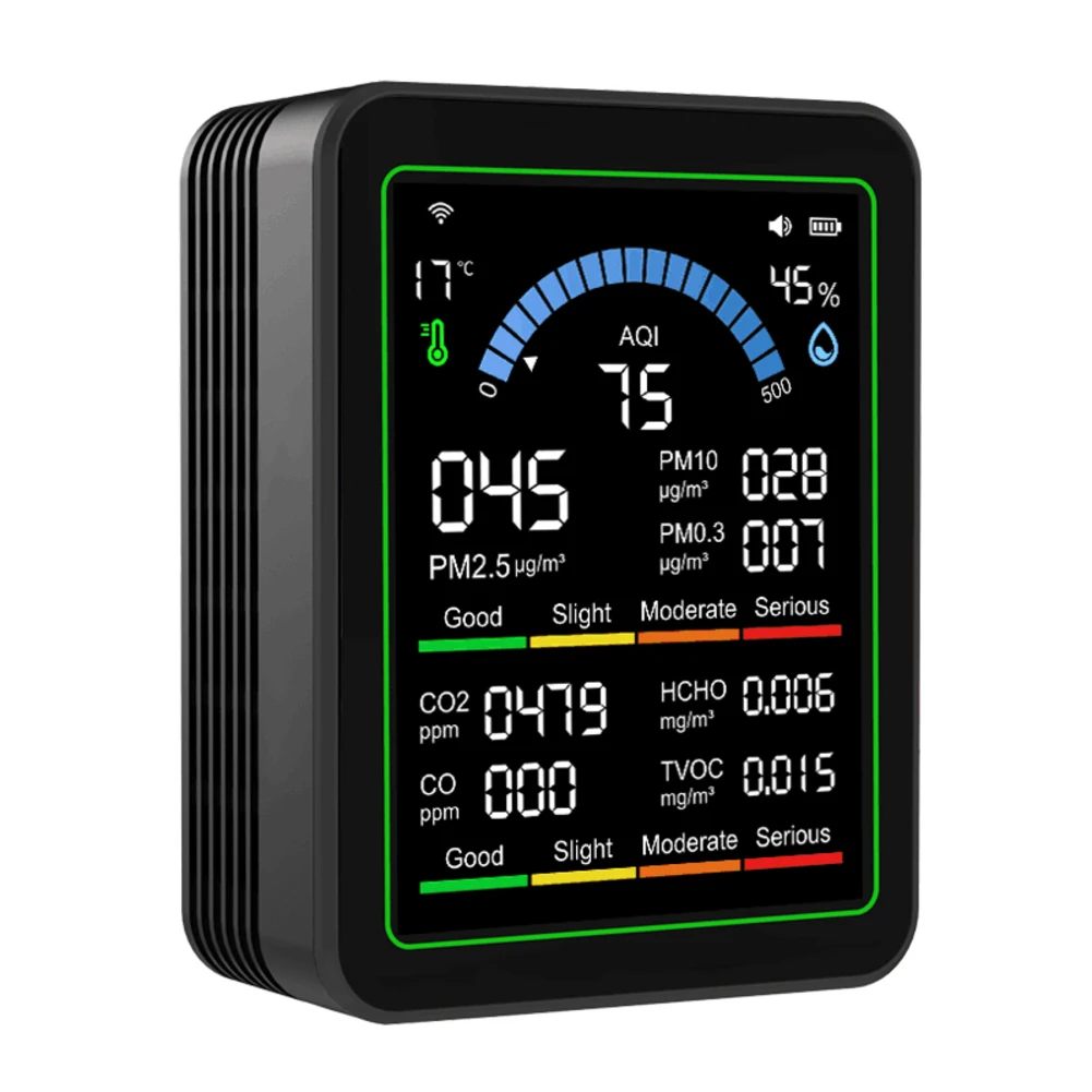 

for TUYA WiFi Air Quality Monitor 10 in 1 Carbon Dioxide PM25 Therm Hygrometer with Reliable Indoor Monitoring