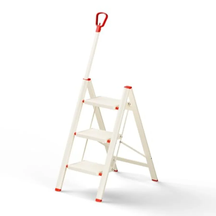 

ASPERALD 3 Step Ladder with handrails, Foldable Step Stool with Anti-Slip Wide Pedals for Home Kitchen Closet, 3 Step Ladder Fo