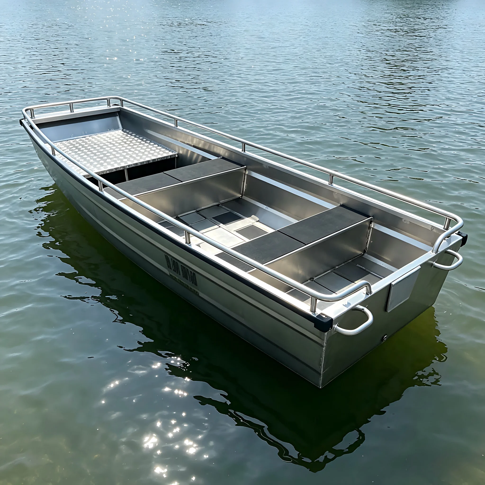 

Aluminum Fishing Boat Stable Small Welded Boat with Custom Size for Lake Ocean River Shallow Water