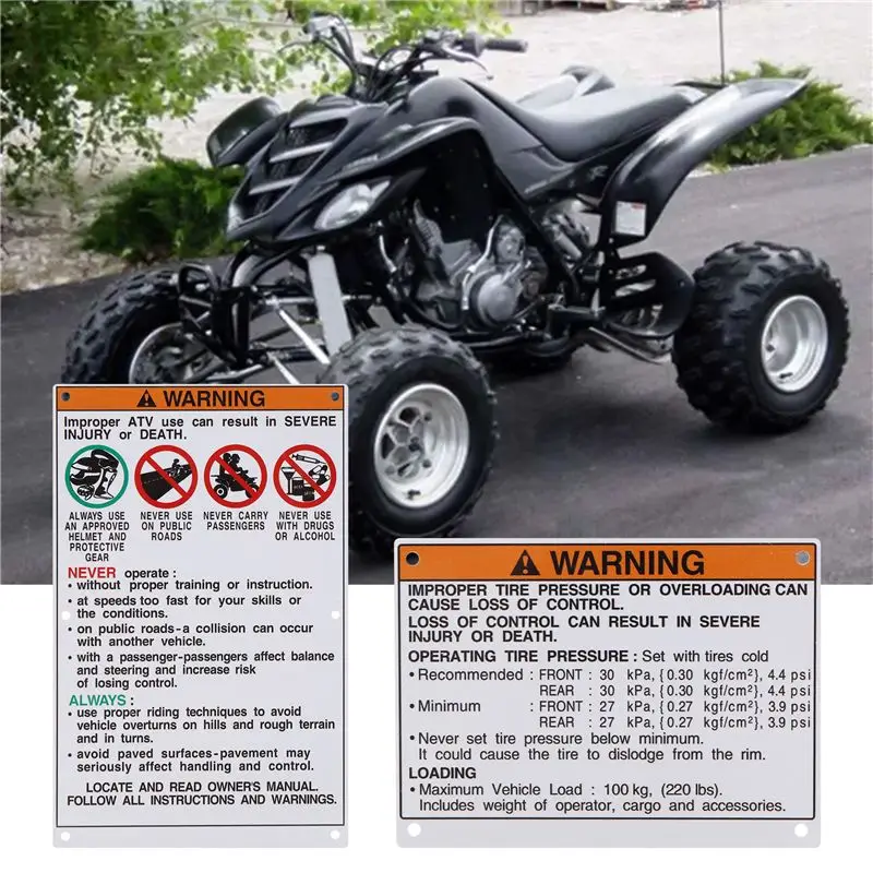 Car Accessories Auto Parts Car Kit Warning Decals Stickers Labels Aluminum Backed For -A91R