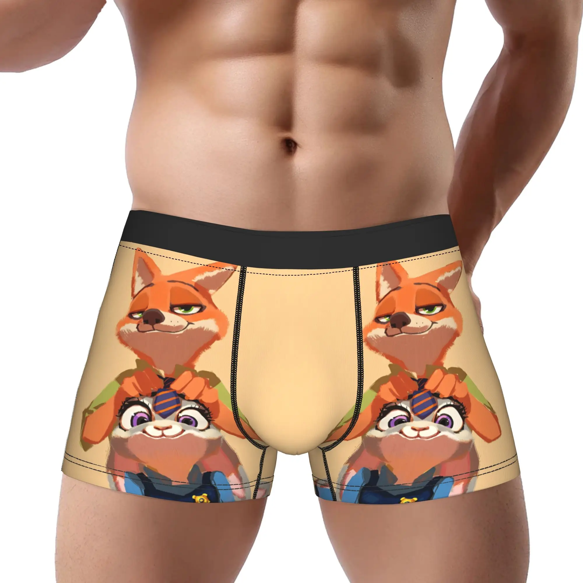 

Трусы-боксеры для взрослых 18+, Zootopia 2, дышащие трусики, мужское нижнее белье, шорты с принтом, трусы-боксеры