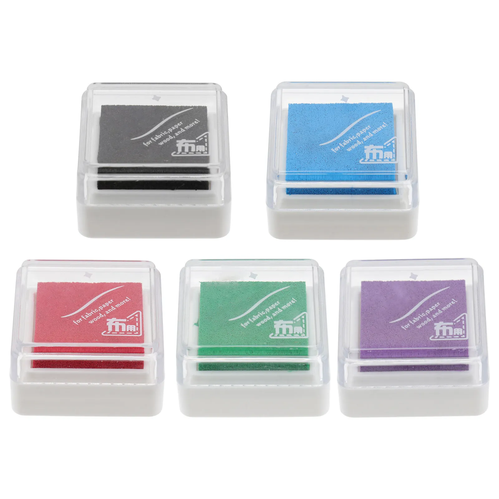 5Pcs Ink Pad Multi-Use DIY Finger Stamp Set for Paper Wood Fabric Creative Art Projects Ink Pad DIY Crafts Making Supply