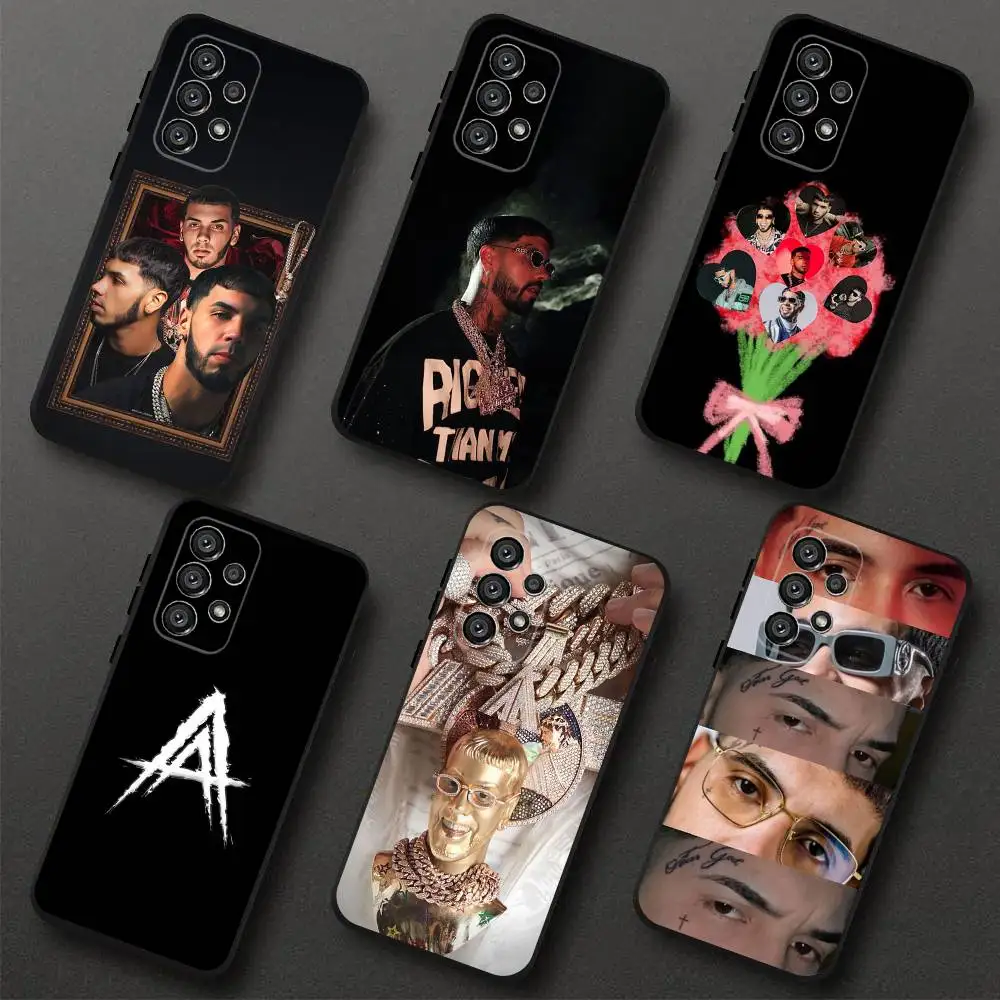 حافظة هاتف A-Annuel AA Rapper لهاتف سامسونج S 25,24,23,22,30,21,10,9,Ultra,Plus,Lite,FE,4,5G حافظة ناعمة سوداء