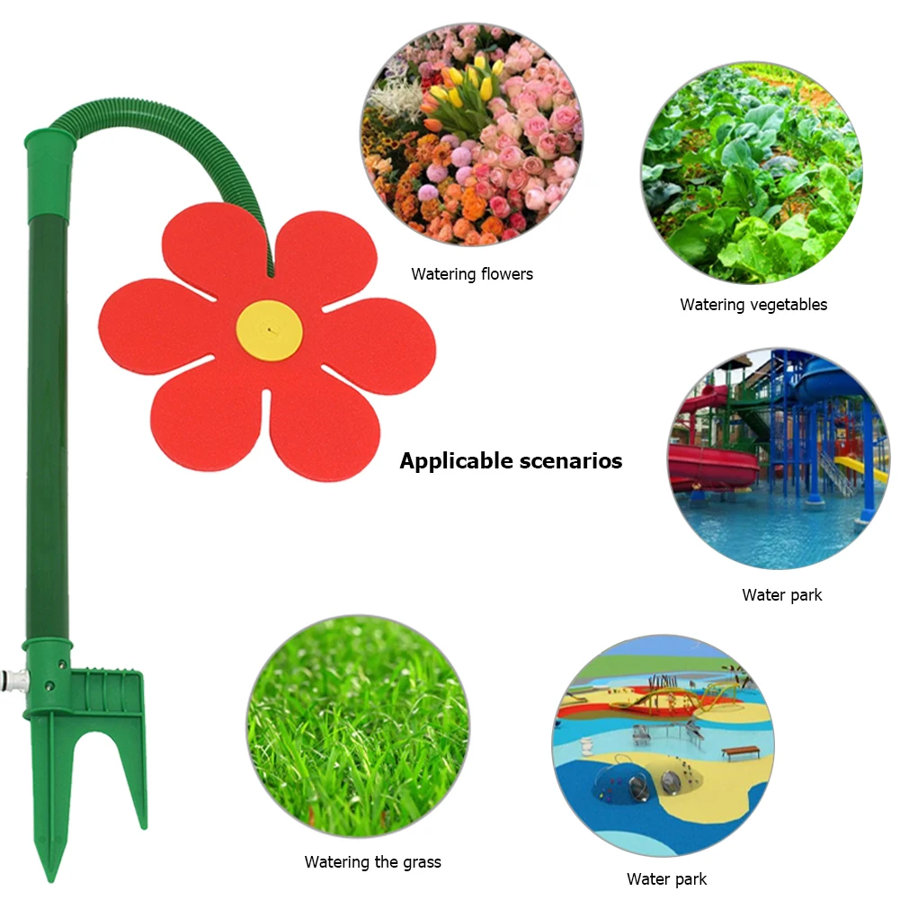 

Rotation Sprinkler Flower Shape Dancing Daisy Sprinklers 720 Rotating Water Spray Toy for Yard Lawn Watering Irrigation Tool