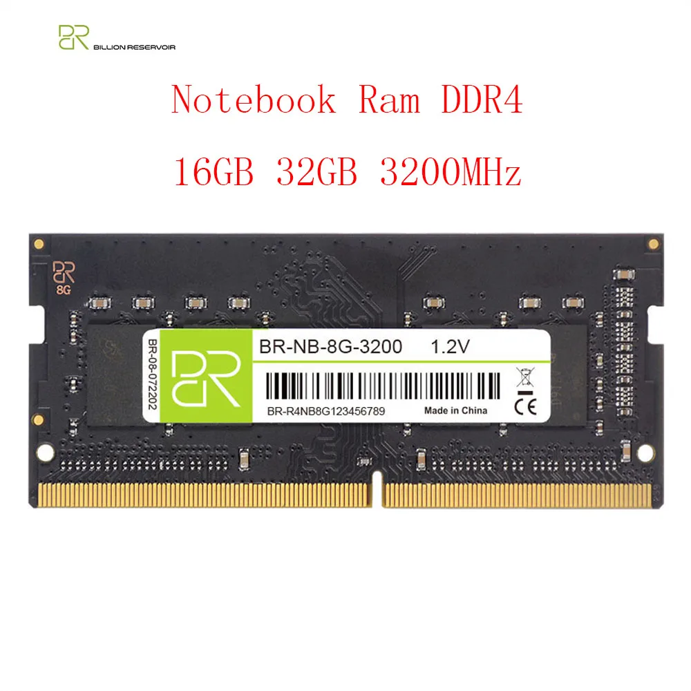 BR DDR4 Ram 32GB 16GB 3200MHz Memória Ram Notebook DDR3 DDR4 Memória para laptop Ram Sodimm Memória para laptop