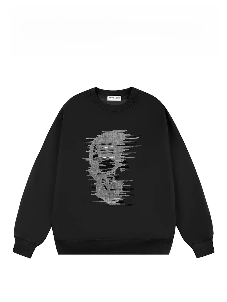 

Мужской свитшот BAIRBAOLIY с круглым вырезом, повседневный, удобный, в американском стиле, модный, уличный стиль, весна-осень-зима