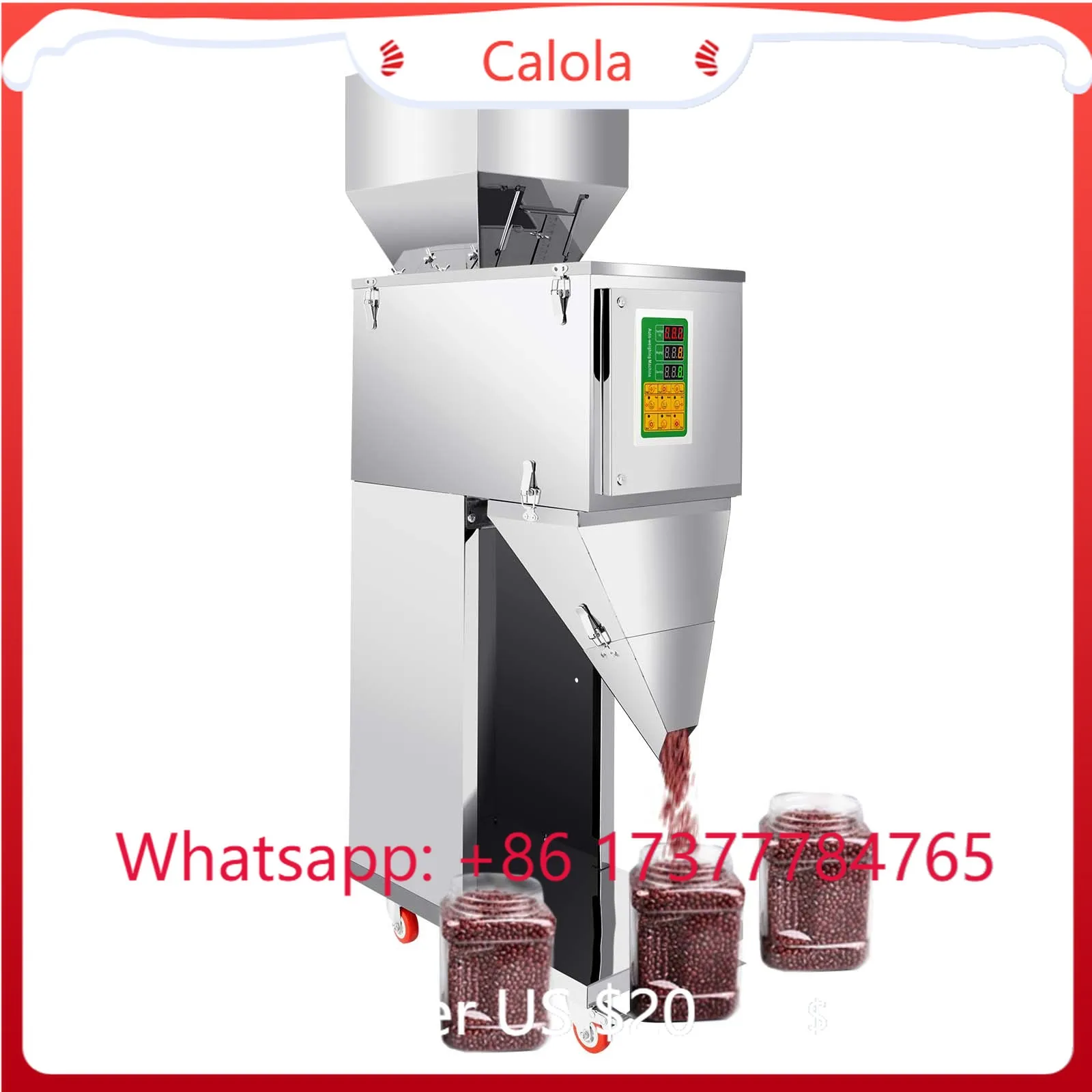 200W Stainless Steel Quantitative Filler 10~999G Intelligent Weighing Automatic Packing Machine for Particle Grain Tea