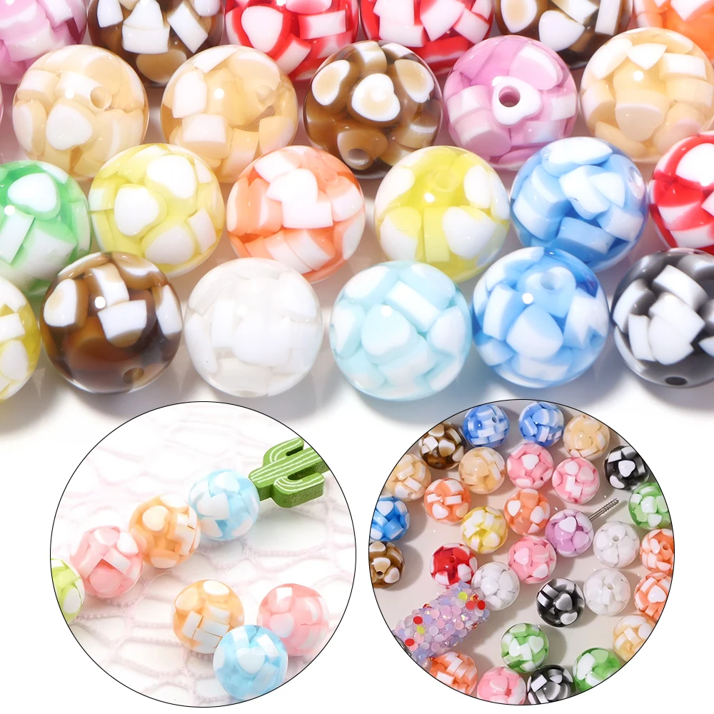 5pcs/lot 16mm Candy Color Acrylic Beads Round Loose Spacer Beads For Jewelry Making DIY Necklace Bracelet Accessories