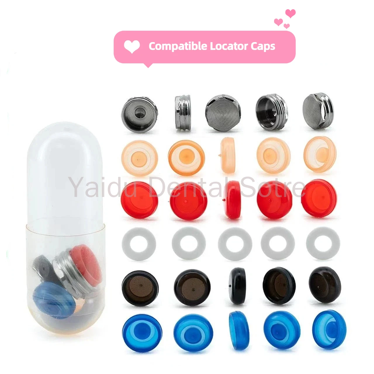 6Pcs Universal Locator Overdenture System Precision Retention Caps, Dental Lab Accessories for Implant Prosthetic Repair