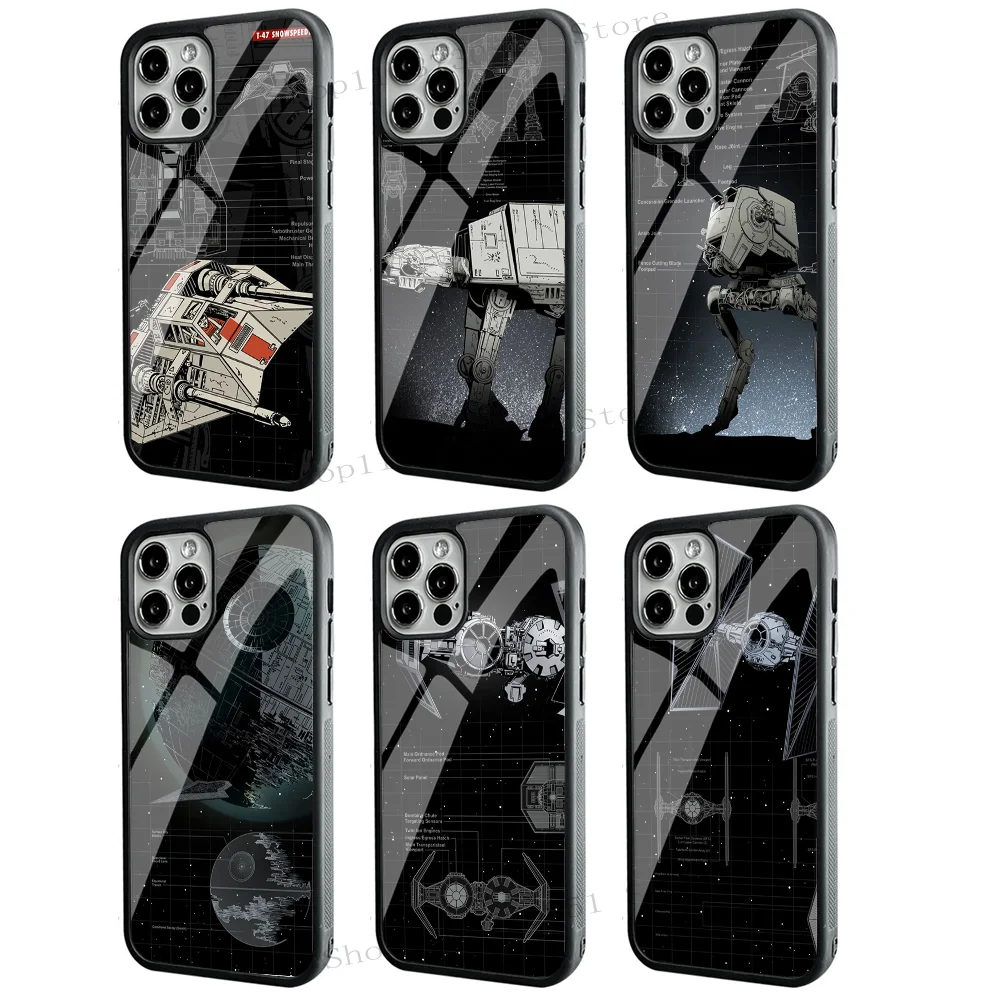 Movies TV S-Star W-Wars Spaceship Phone Case Mobile Phone Cases For IPhone 15 14 13 Pro Max 11 12 Mini Alex Mirror TPU Shell