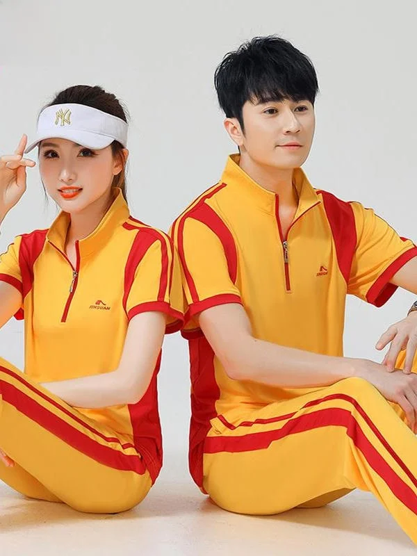 JinGuan sportkledingset Zomer ort Sve T-shirt Fitn Operation Heren Dames Soft Power Ball Cetition Harbin Vierkant...