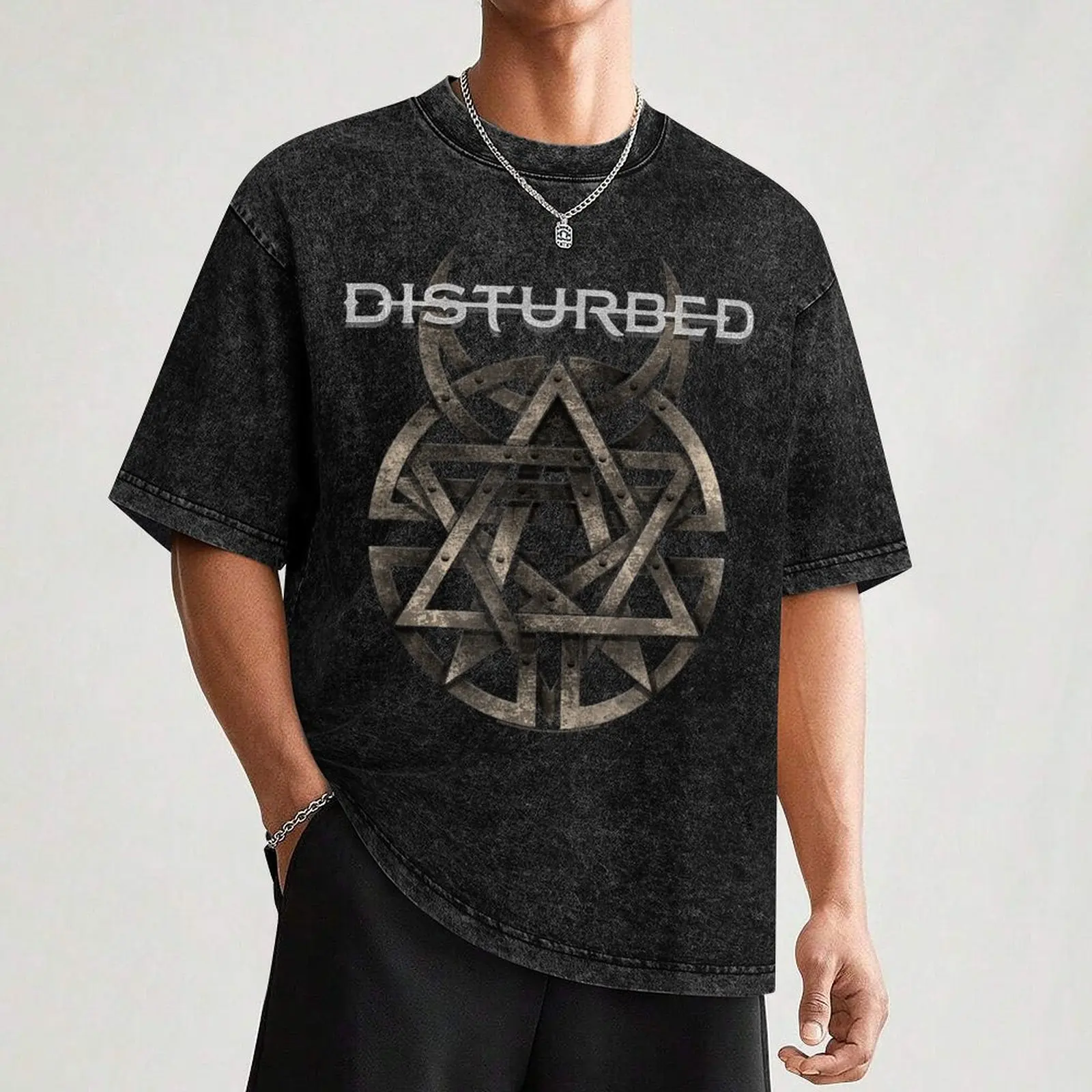 Disturbed T-Shirt Big and Tall Crew Neck Tee