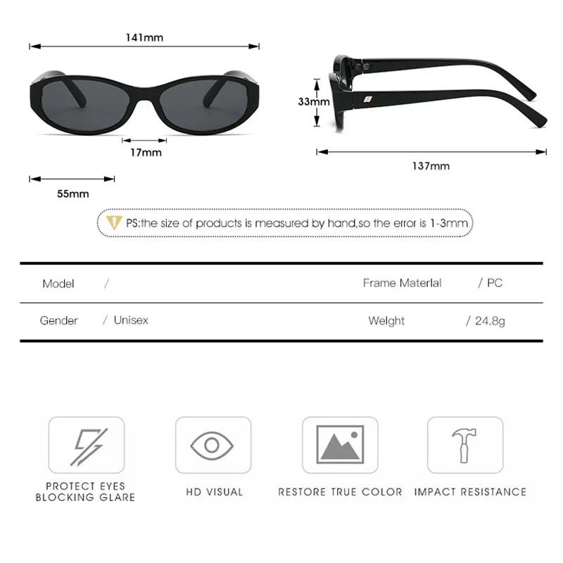 SHAUNA Retro Rivets Small Oval Sunglasses UV400
