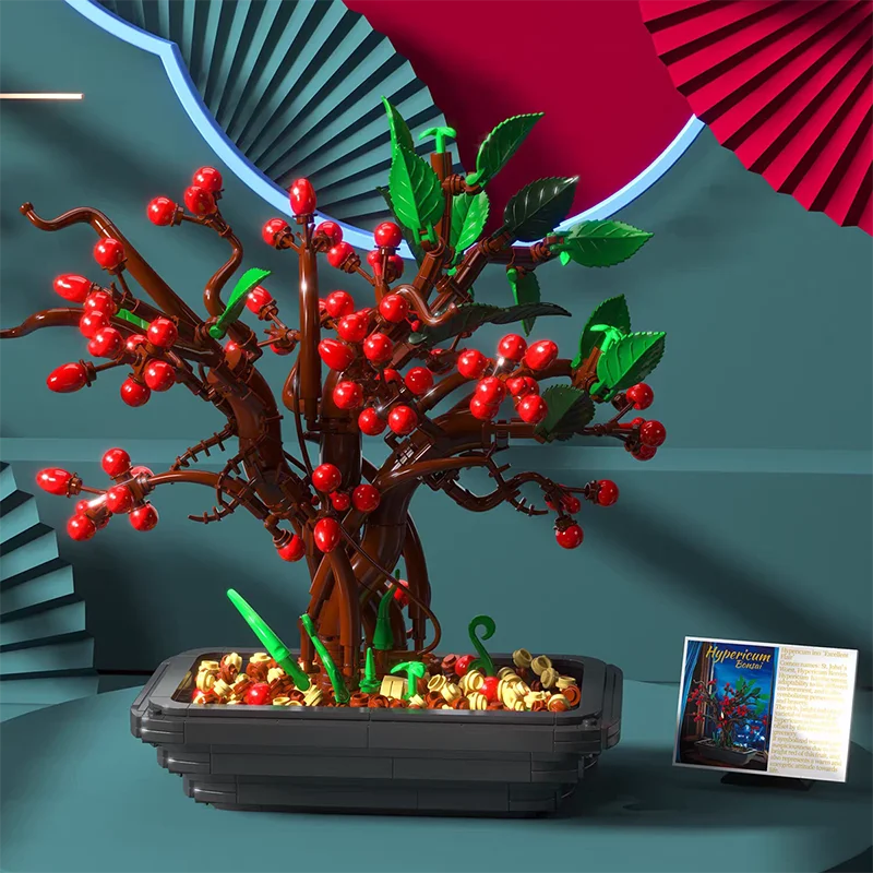 Heiße Verkäufe, kompatibel mit LEGO-Steinen, Bausteinen, Blumenserie, Dragon Ball-Topfpflanzen, Holzblumen, Weihnachtsgeschenke