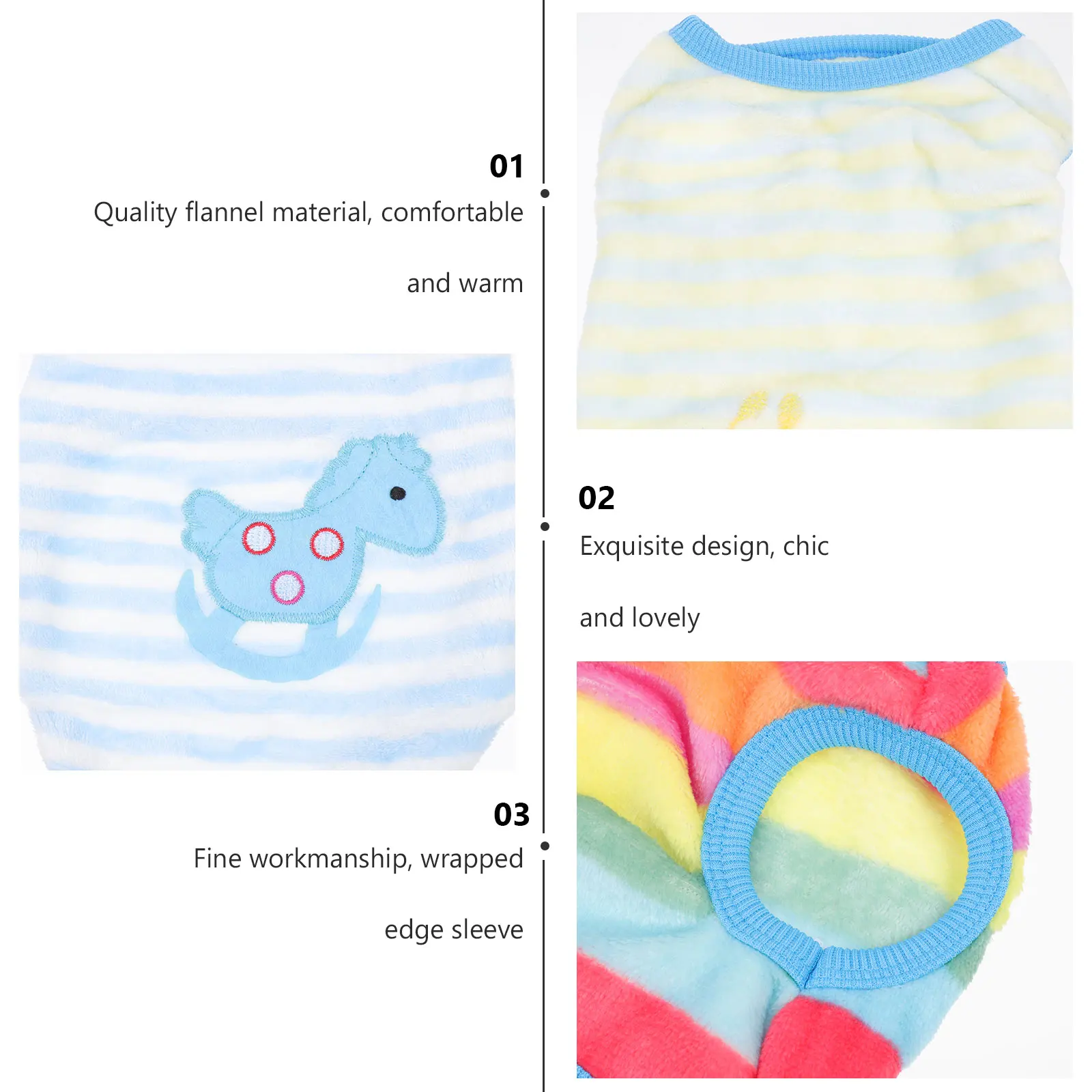 

Lovely Flannel Pet Apparel Small Dog Vest Stylish Warm Dog Clothes 4Pcs