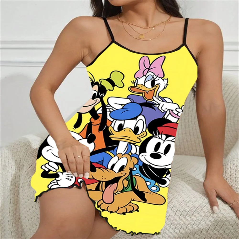 

Disney Mickey Sleepwear for Women and Sexy Nightgown Luxury Women's Nightgown Woman Night Sexs Dress Sleep Shirts Pijama Skirt