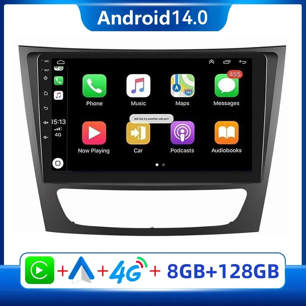 

4G+64G Android 14 For Mercedes Benz E-class W211 E200 E220 E300 E350 E240 E270 E280 W219 Carplay Stereo Multimedia Player DSP