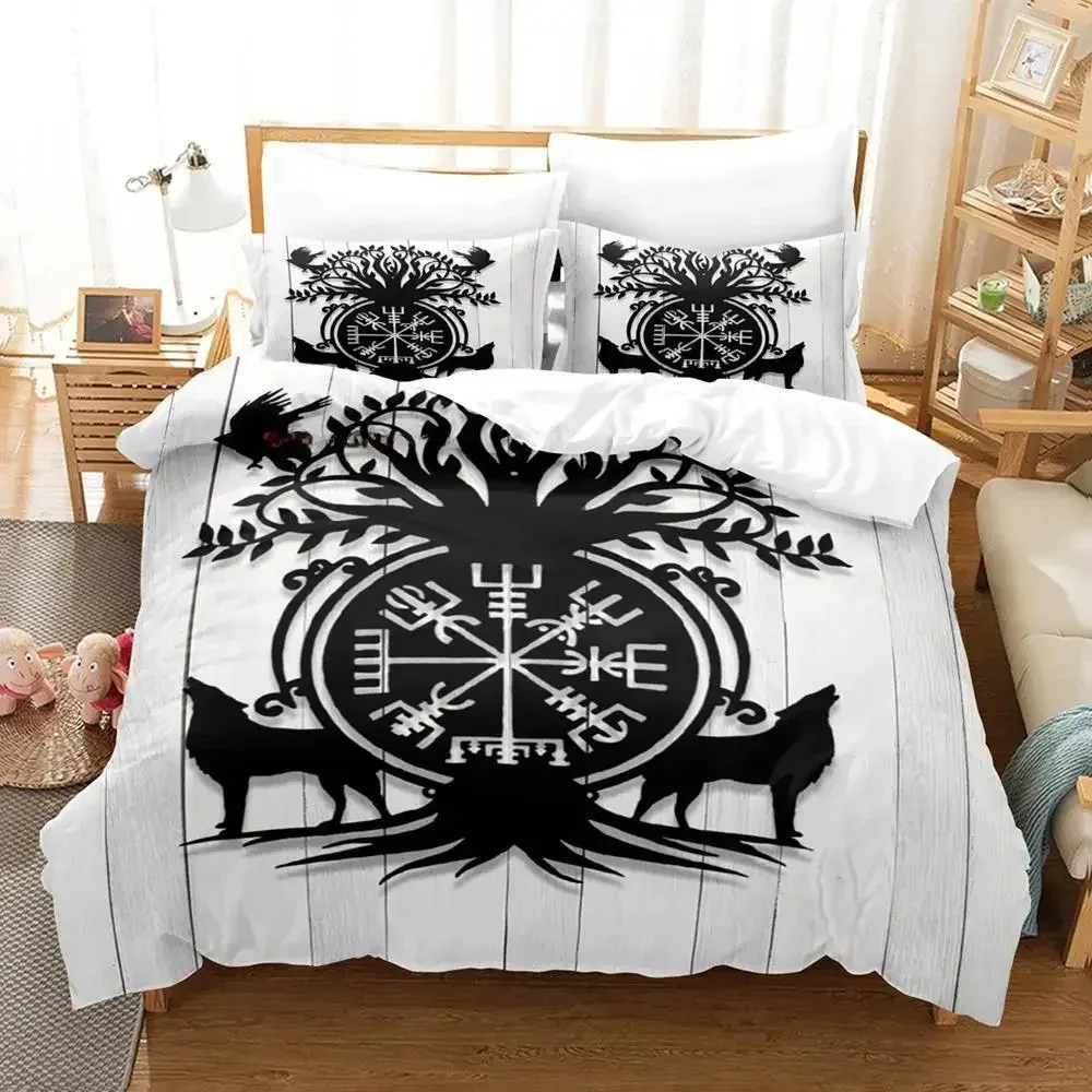 New Yggdrasil Tree Runes bedding Set Single Twin Full Queen King Size Bed Set Adult Kid Bedroom Duvet cover Sets Anime Bed New