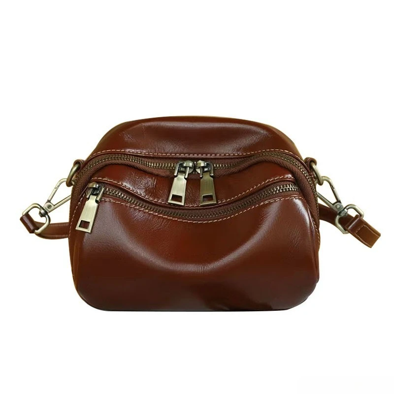 Minimalist Everyday Small Convertible Shoulder Crossbody Bag for Women Soft Top Grain Leather Adjustable Strap Luxury Handbag