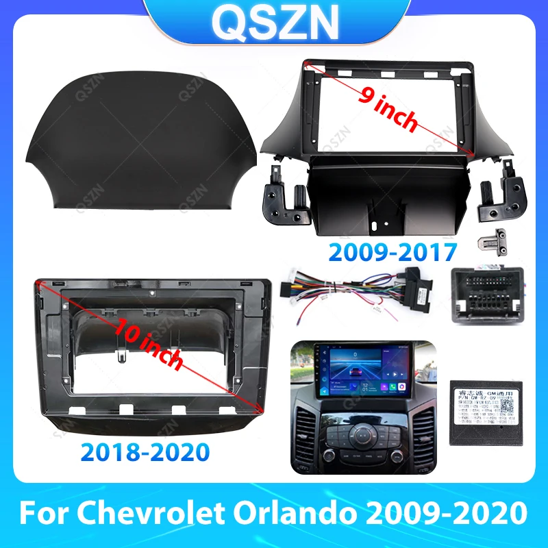 QSZN Car Frame For Chevrolet Orlando 2009-2018 2019 2020 Dashboard Accessories Refitting Stereo 9/10 inch Car Fascia Panel Trim