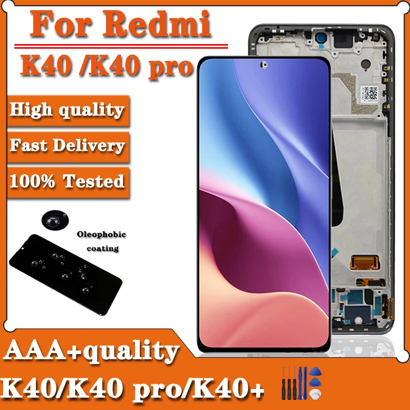 

6,67 "AA + дисплей для Xiaomi Redmi K40 K40 Pro M2012K11C ЖК-дисплей сенсорный экран дигитайзер Запчасти для Redmi Mi 11i M2012K11AC