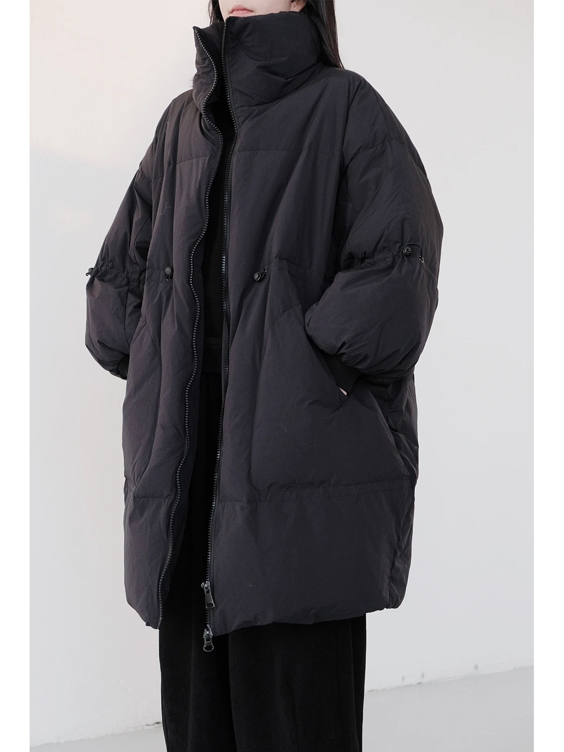 UMI MAO Yamamoto Dark 90 White Duck Down Jacket Standing Collar Fluffy Warm Thick Windproof Coat Femme Y2K