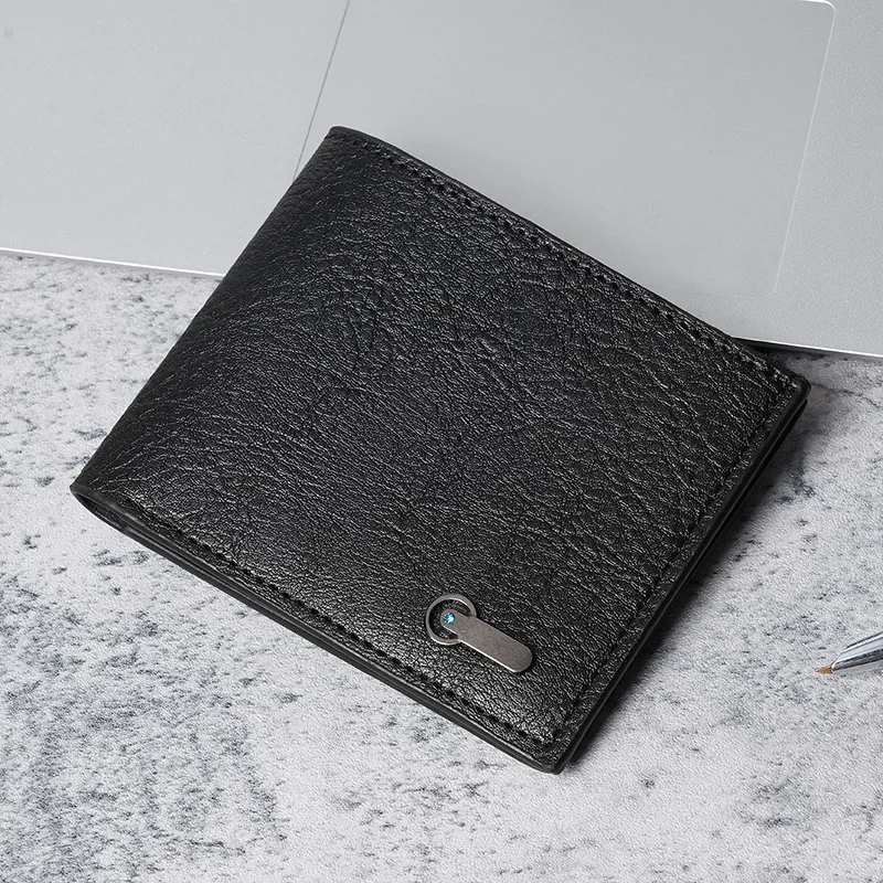 New men's wallet Men's short multi-card fashion casual wallet young men's thin two-fold horizontal soft wallet