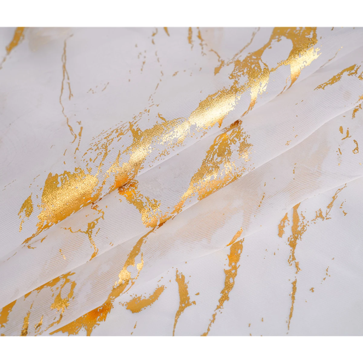 

Golden Sheer Texture Floral Curtain for Rod Shading Voile Curtain Window Decor Half Shading Voile Bathroom Bedroom Home
