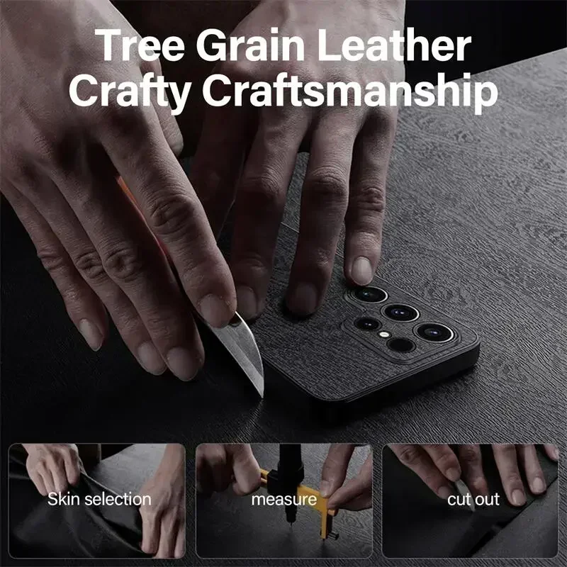 Wood Pattern Case For Samsung Galaxy S23 S22 S21 Plus Note 20 Ultra Coque Shockproof Matte Trees Skins Silicone Phone Back Cover image 3