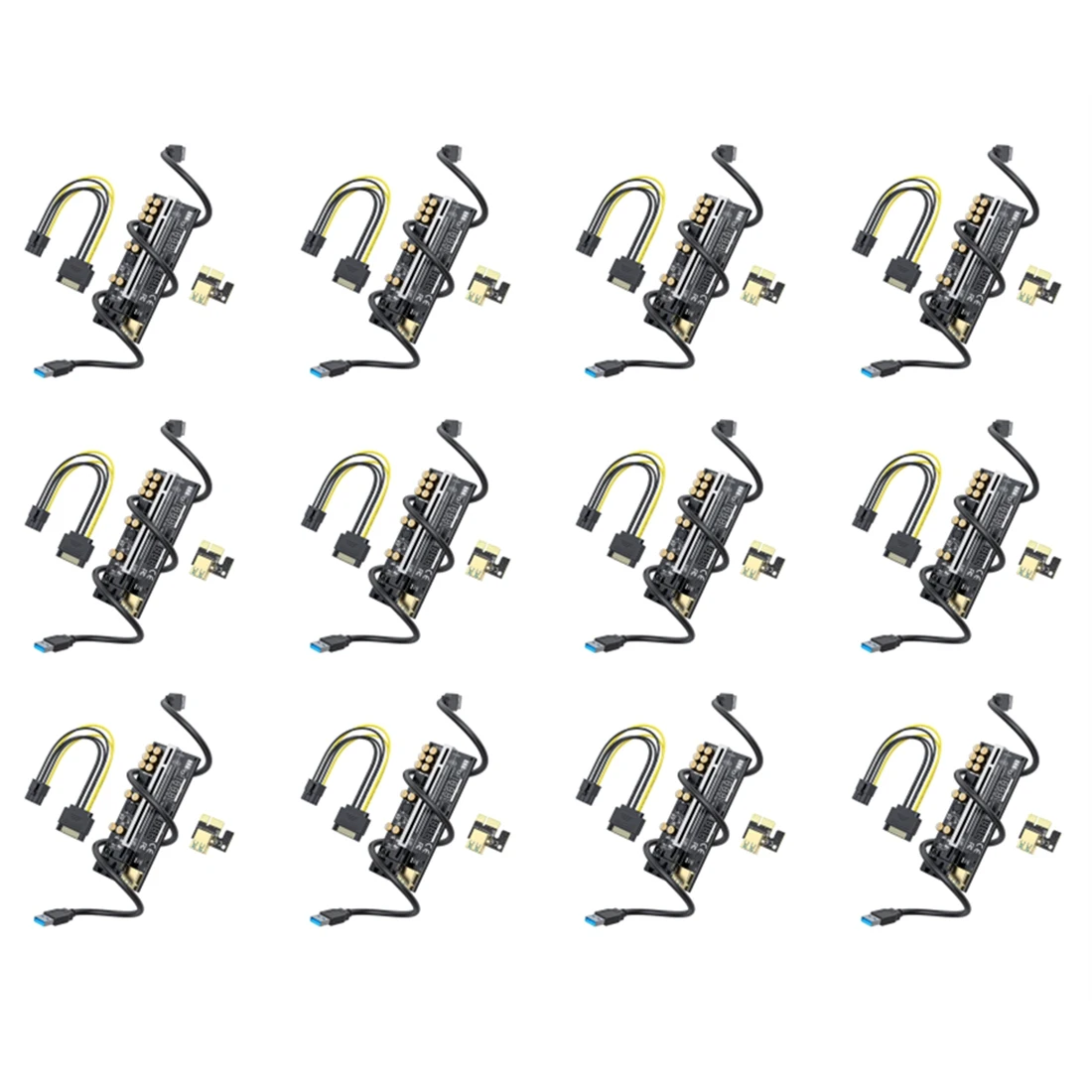 

Riser 016 USB3.0 PCIE Riser PCI Express X16 Extender Adapter 016 GPU Riser Card SATA 15Pin to 6Pin Power Monitoring