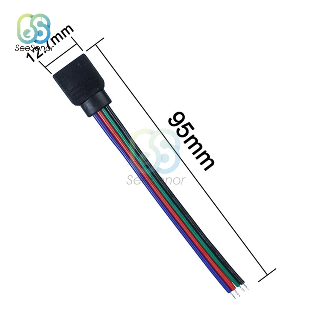 10CM 4Pin 5Pin LED RGB Strip Light Connector Male/Female Plug Socket Connecting Cable Wire for 5050 RGB RGBW Led Strip Light