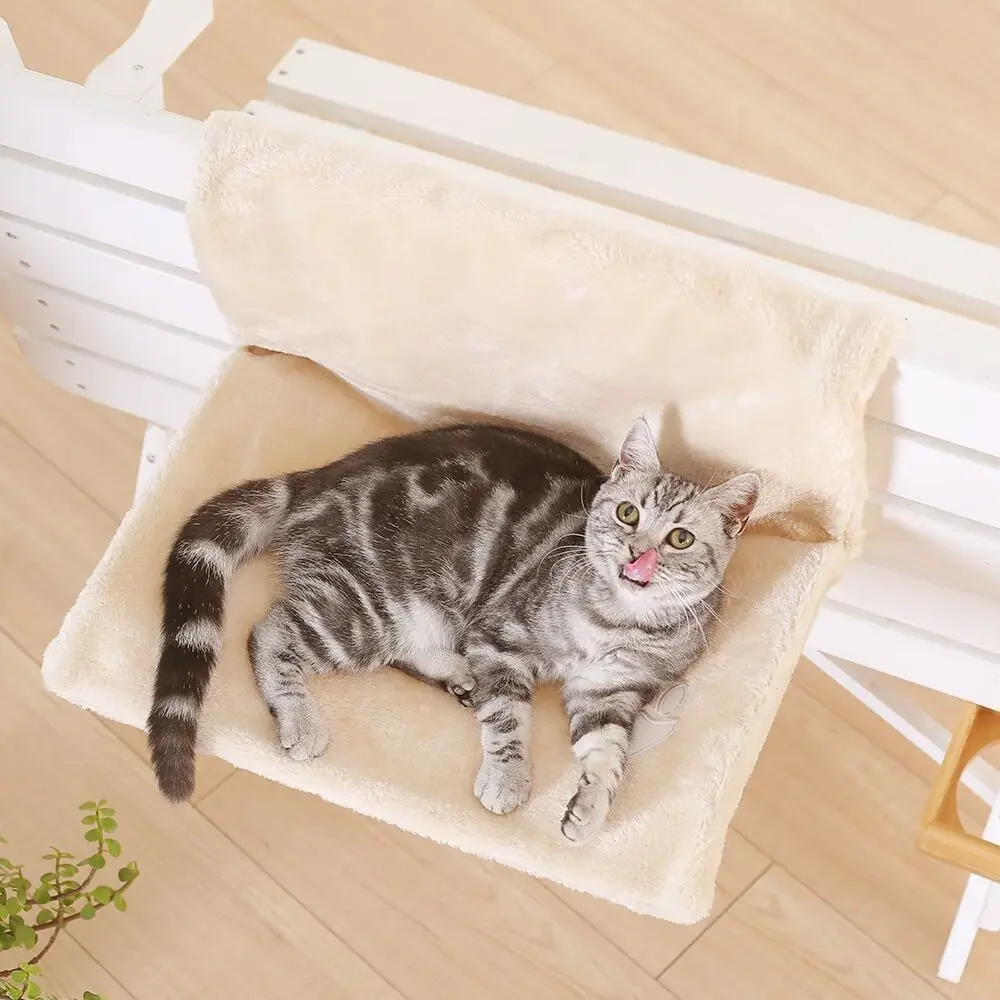 Amaca per gatti Letto per gatti sospeso Finestra Letto per animali domestici per gatti Cani di piccola taglia Finestra soleggiata Supporto per sedile con coperta Cuscinetto Accessori per animali domestici