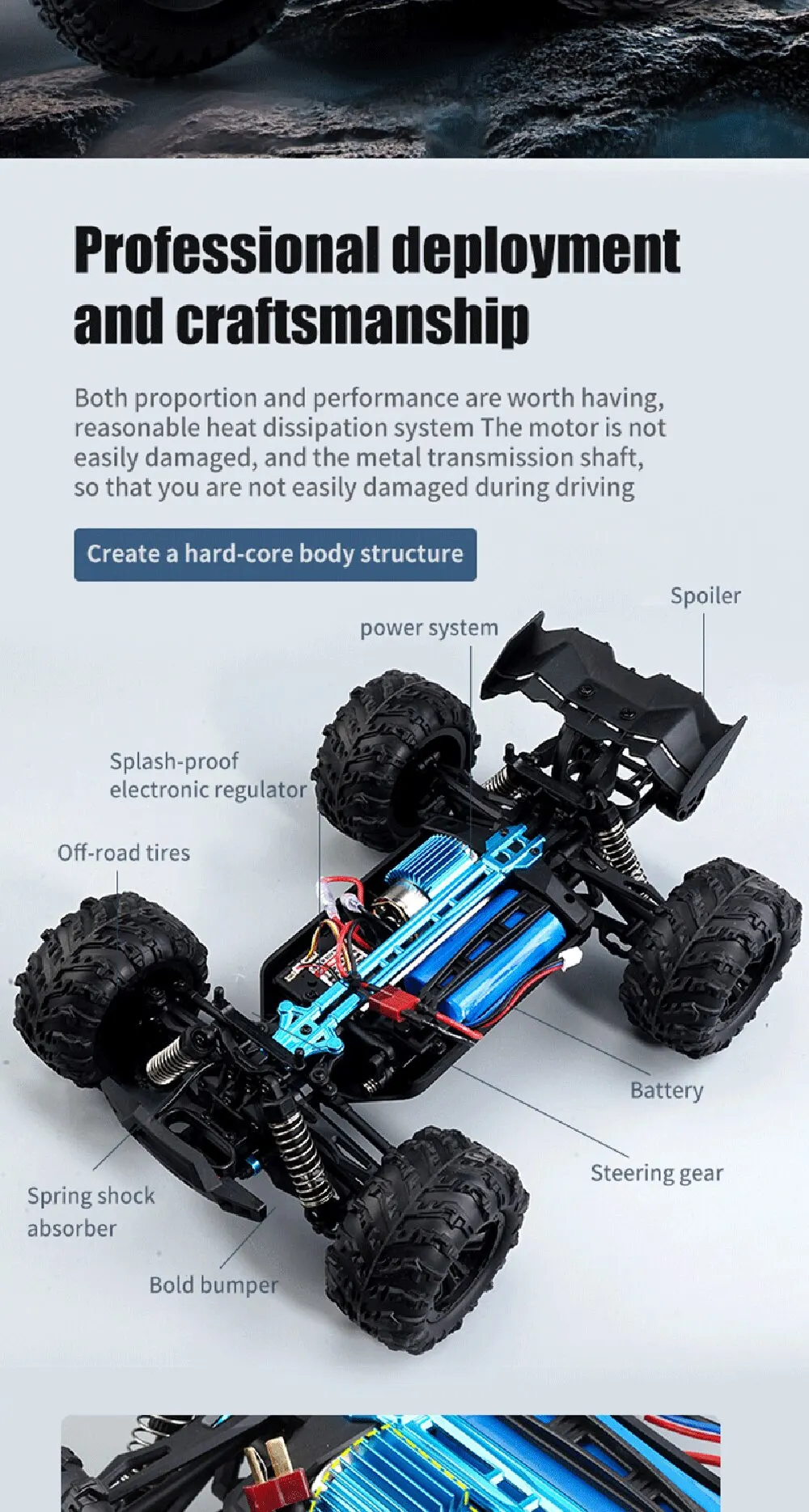 50 or 80KM/H Rc Cars 1/16 Off Drift Road 4WD with LED 2.4G Waterproof Remote Control Monster Truck for Adults and Kids Toy Gift