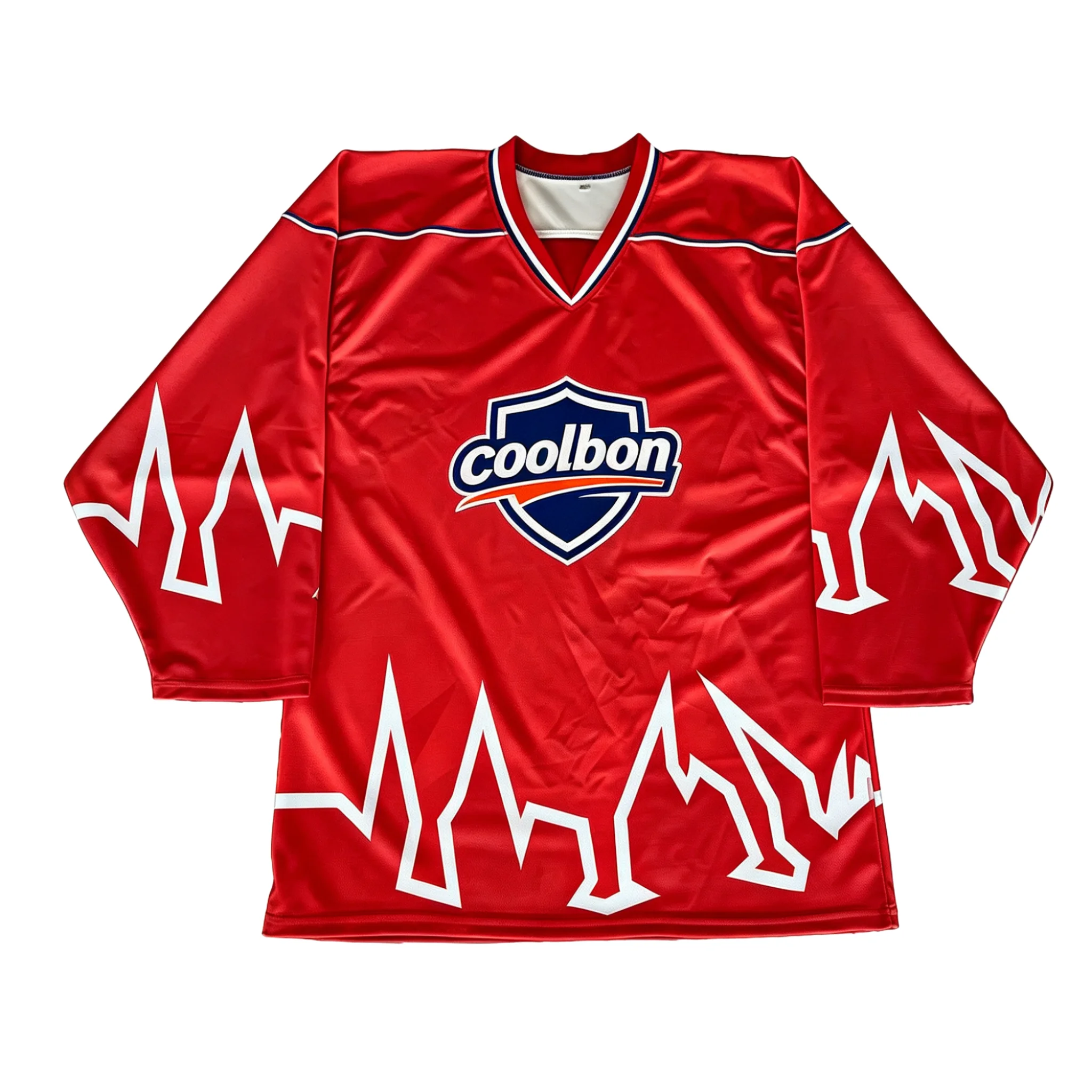 Red Hockey Jersey Customizable Name Number Logo Men Women Ice Hockey Training Competition Jersey