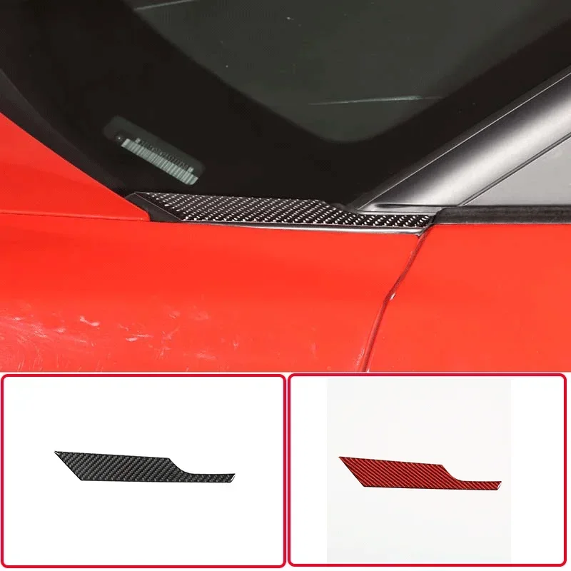 

For Chevrolet Corvette C6 2005-2013 Soft Carbon Fiber Car Hood Triangular Panel Covers Trim Sticker Car Accessories