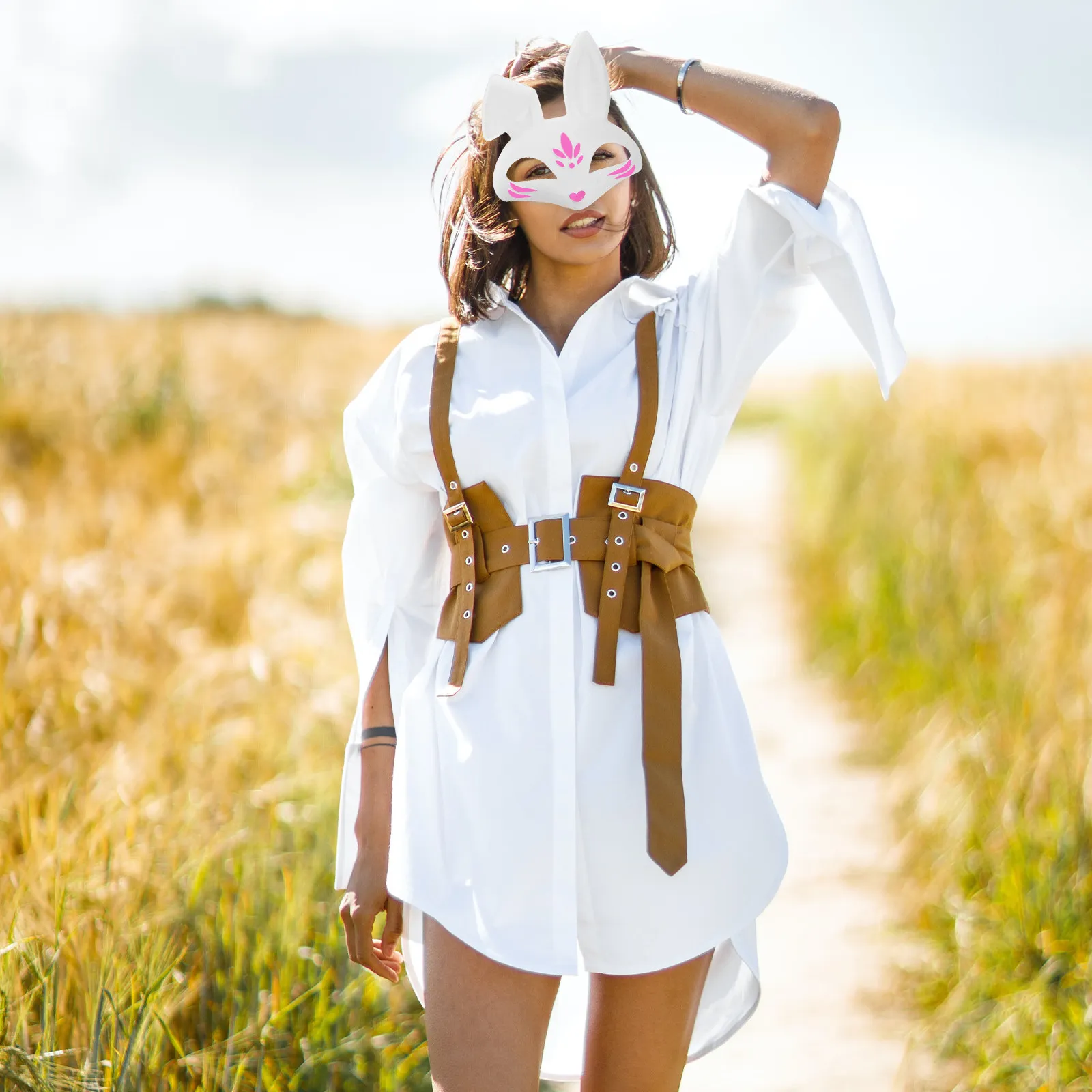 

Набор из 4 белых масок животных (лиса, кролик) из ПВХ, под покраску, для самостоятельного изготовления, маскарадные маски для женщин, для Хэллоуина, косплея, сценических выступлений