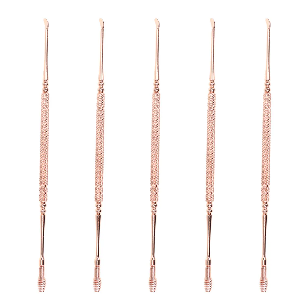 

5Pcs Double Head Spring Earwax Spoon Ear Pick Tools Sturdy Rustproof Stainless Steel Earwax Removal Tool Home Ear Cleaner