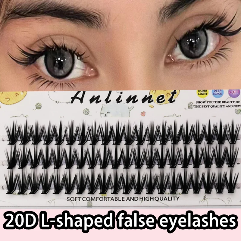 Cluster Lashes 20D L Curl 1box/60 Individual Eyelash Natural Eyelash extension 3D Russia Makeup Tools Lashes Faux Mink