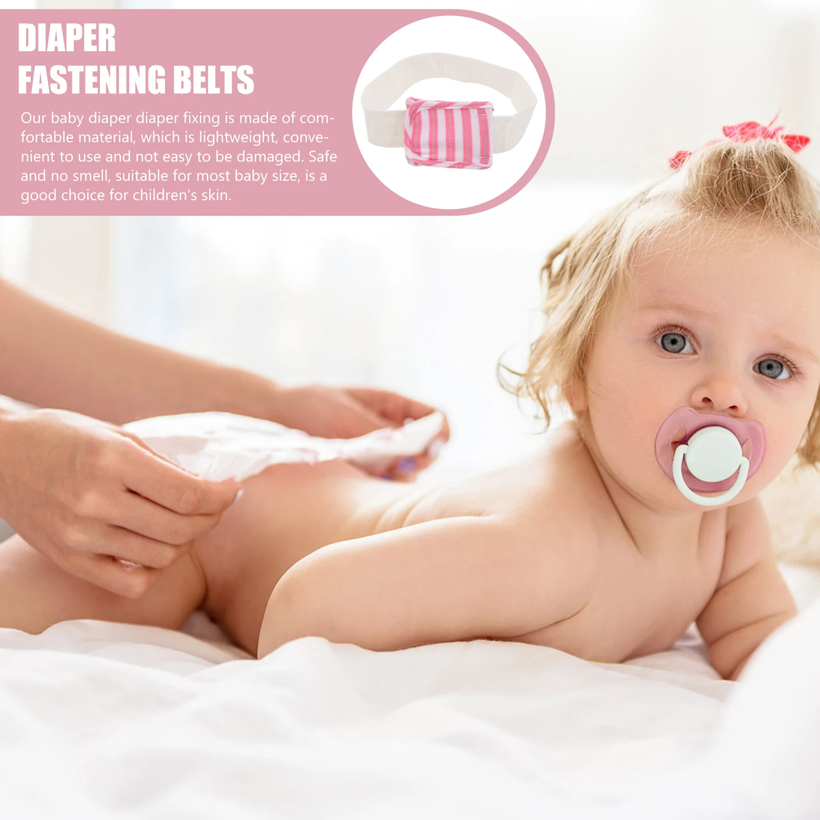 

18pcs Diaper Fixing Belts Elastic Cotton Material Baby Nappy Belt Toddler Fastener New Born Diapers Adjustable Size Portable