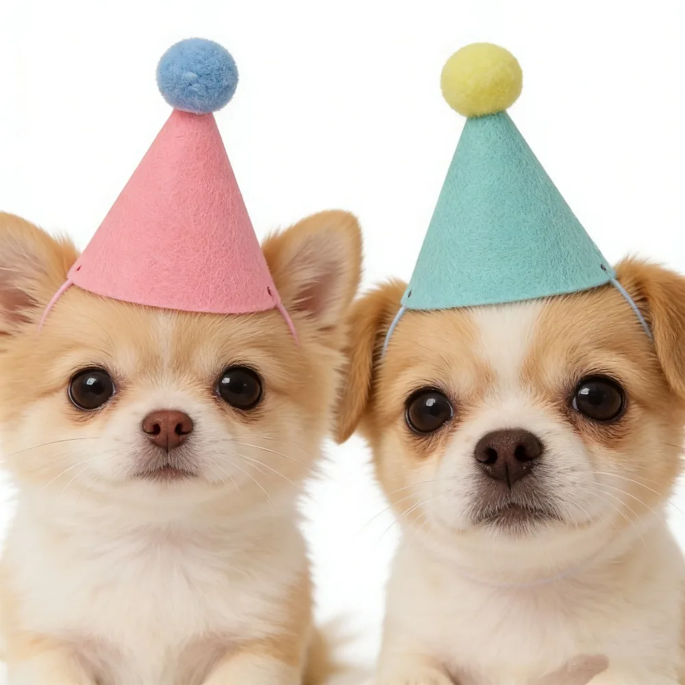 Mini Felt Birthday Party Hat 1/6Pcs, Lovely Decorative Hat For Dogs Cats Rabbits Dolls And Stuffed Animals Party Dress Up