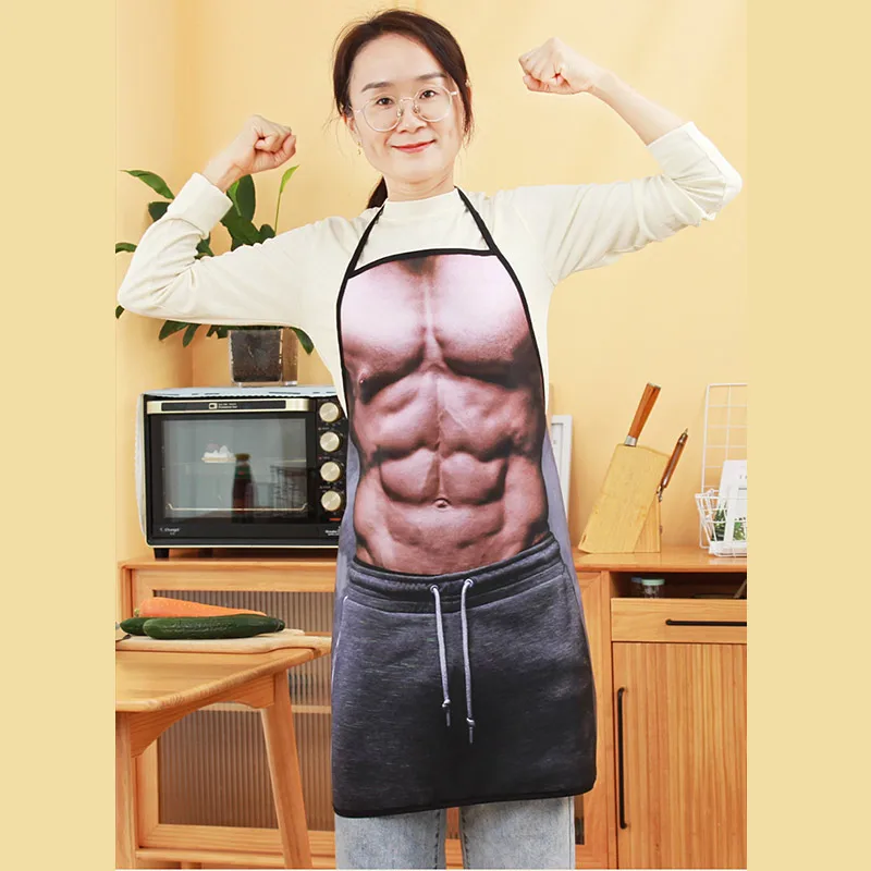 الإبداعية مضحك ساحة مطبوعة فريدة من نوعها الرجال عضلات البطن تصاميم المئزر ألياف البوليستر زيت مقاوم للماء واي القماش لطيف