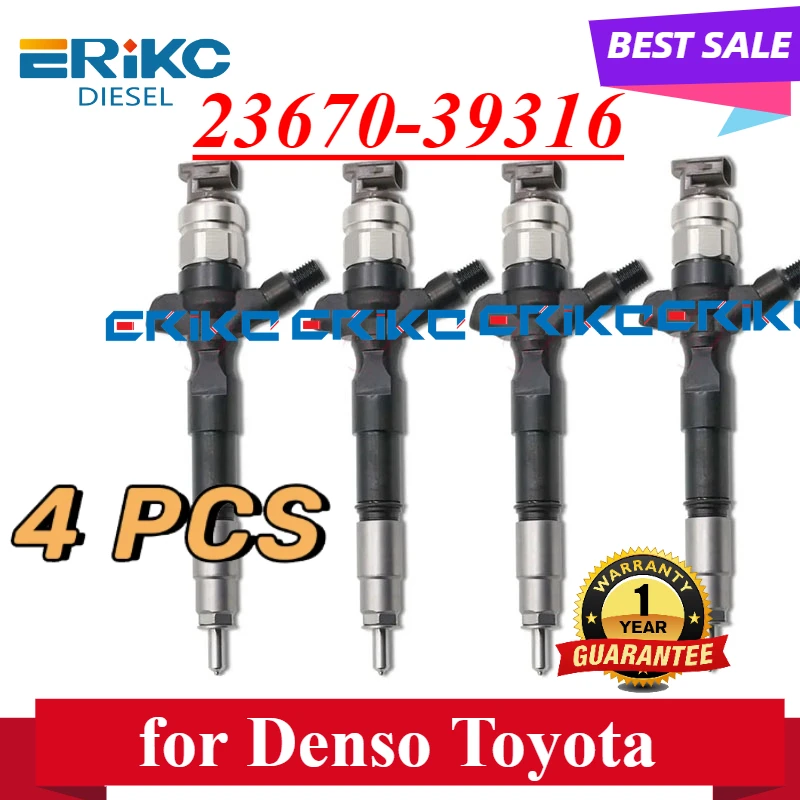 4 PCS NEW 23670-39316 Fuel Injector 2367039316 Auto  Diesel Engine Nozzle 23670 39316 for Toyota Hilux 1kd-Ftv/2kd 23670-39315